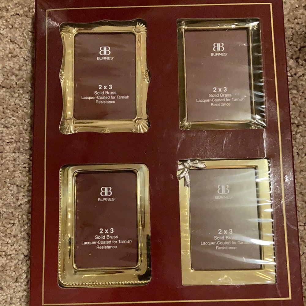 Solid Brass picture frames, 2” x 3”
